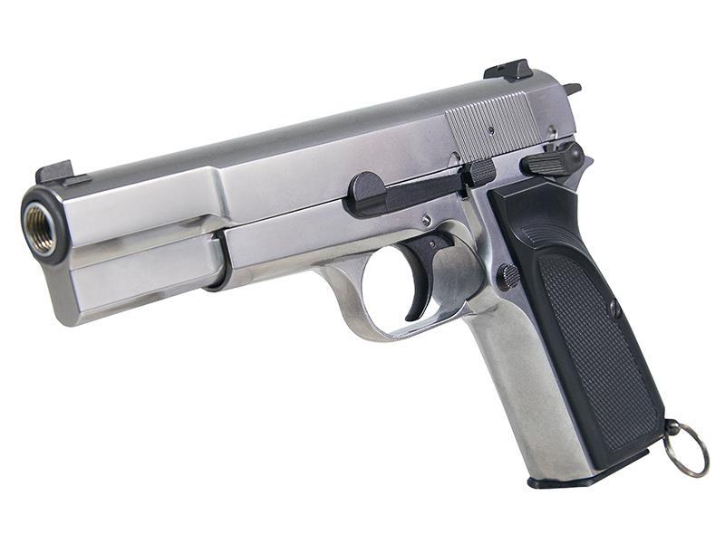 WE Hi-Power Browning MK3 Gas Blowback Pistol (Silver)