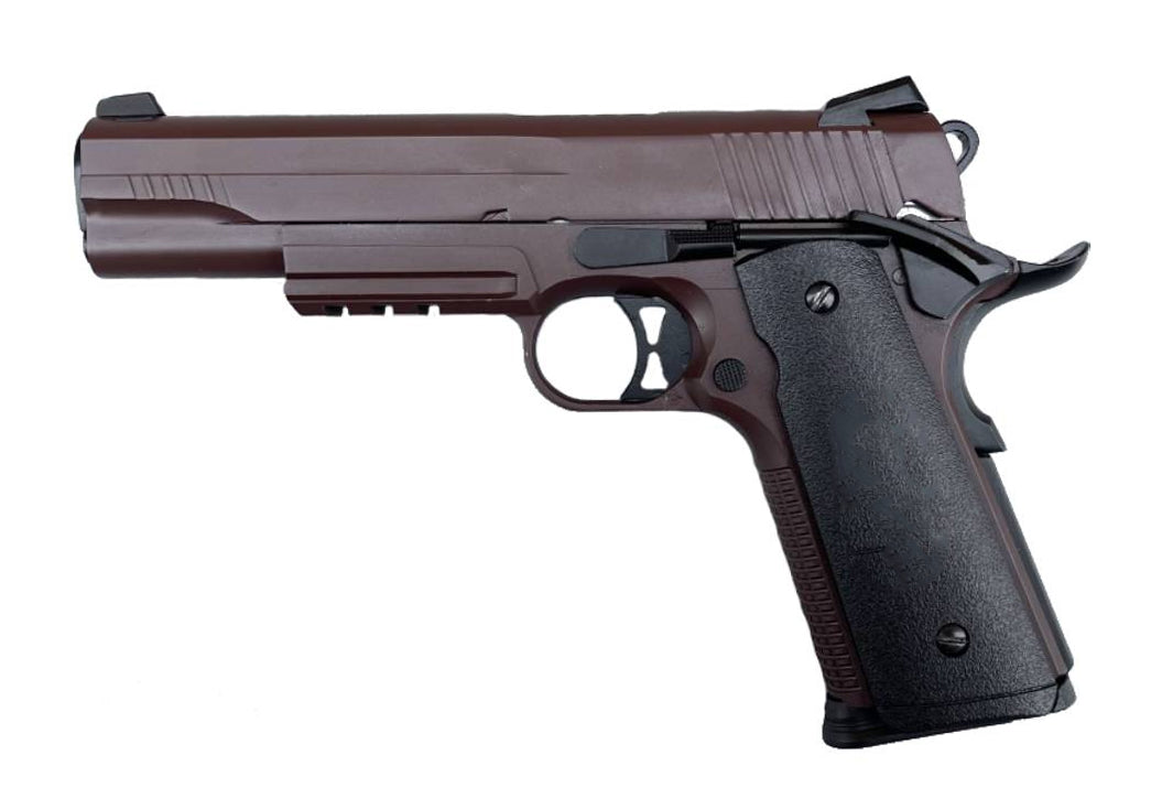 Double Bell 1911 Gas Blowback Pistol (Molon Labe - Tan with Pistol Case - 785)