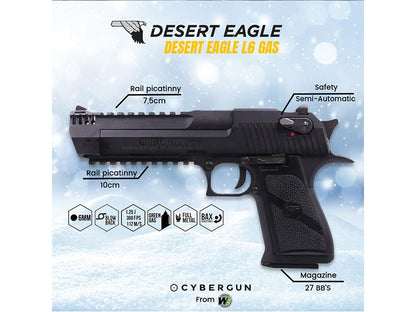 Magnum Research Inc. Desert Eagle L650AE Gas Blowback Pistol (by WE / Cybergun - Black - 950509)