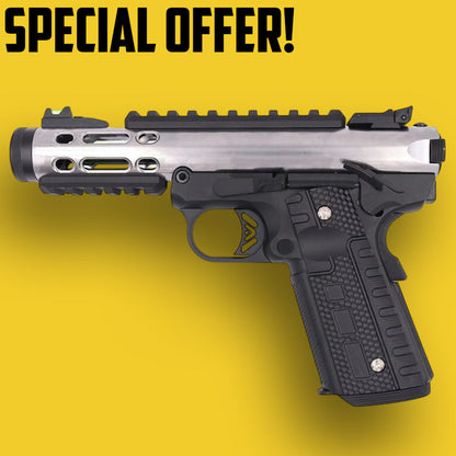 WE Galaxy 1911 Gas Blowback Pistol (Black Frame - Silver Slide)