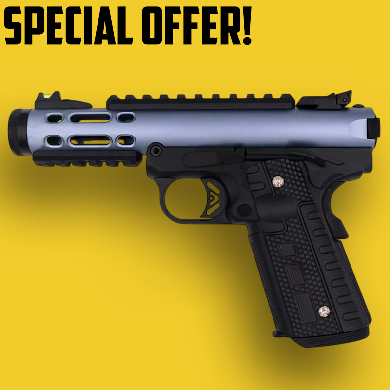 WE Galaxy 1911 Gas Blowback Pistol (Black Frame - Blue Slide)