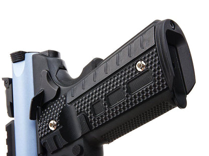 WE Galaxy 1911 Gas Blowback Pistol (Black Frame - Blue Slide)