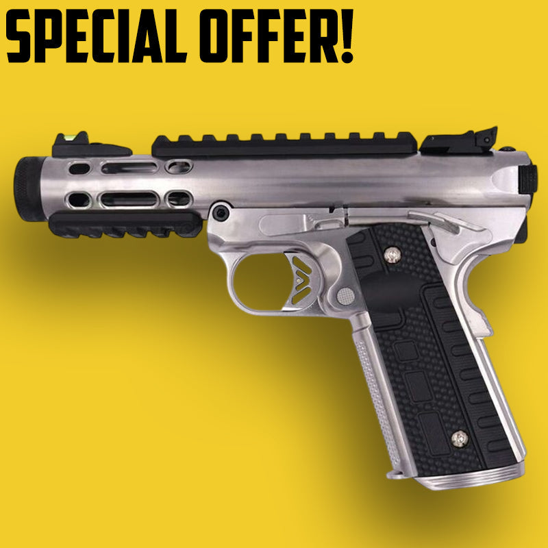 WE Galaxy 1911 Gas Blowback Pistol (Silver Frame - Silver Slide)