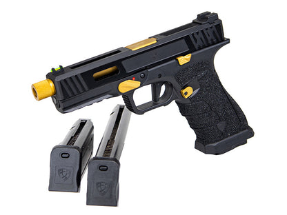 APS Bumblebee XX Co2 Blowback Pistol (1 Short Mag and 1 Long Mag - Black/Gold - ACP620)