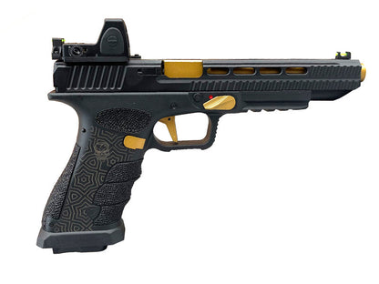 APS Mantis X Co2 Blowback Pistol with RMR Sight (Black/Gold - ACP621)