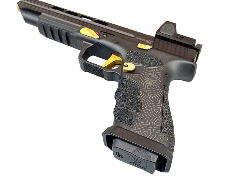 APS Mantis X Co2 Blowback Pistol with RMR Sight (Black/Gold - ACP621)