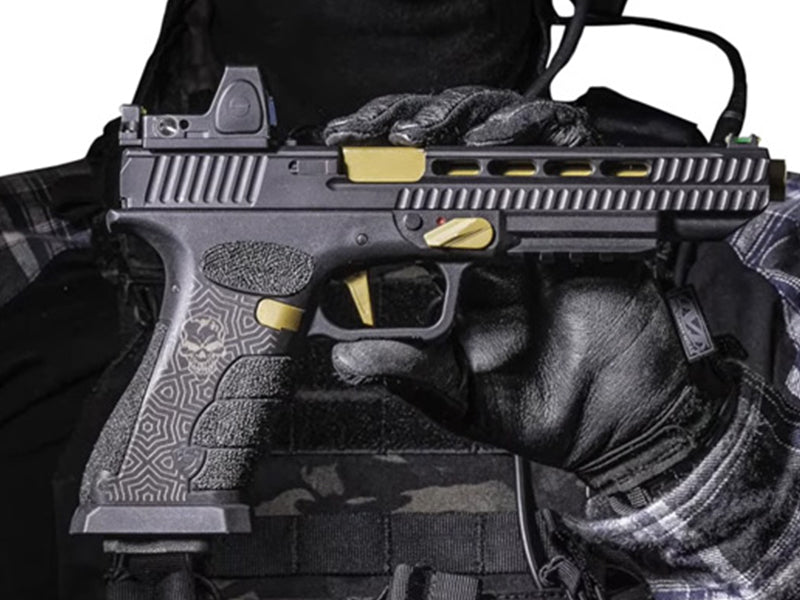 APS Mantis X Co2 Blowback Pistol with RMR Sight (Black/Gold - ACP621)