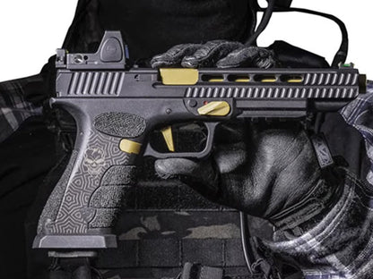 APS Mantis X Co2 Blowback Pistol with RMR Sight (Black/Gold - ACP621)