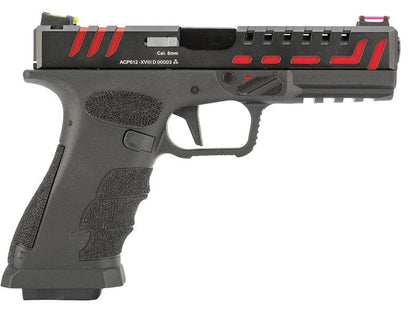 APS Co2 Powered Scorpion Blowback Pistol (Black/Red - ACP614)