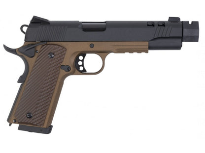 Secutor - Rudis V -  1911 Custom Pistol (Co2 Powered - Gas Ready - BlackSlide/Tan)