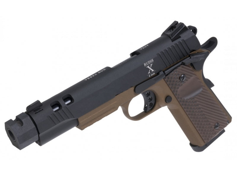 Secutor - Rudis V -  1911 Custom Pistol (Co2 Powered - Gas Ready - BlackSlide/Tan)