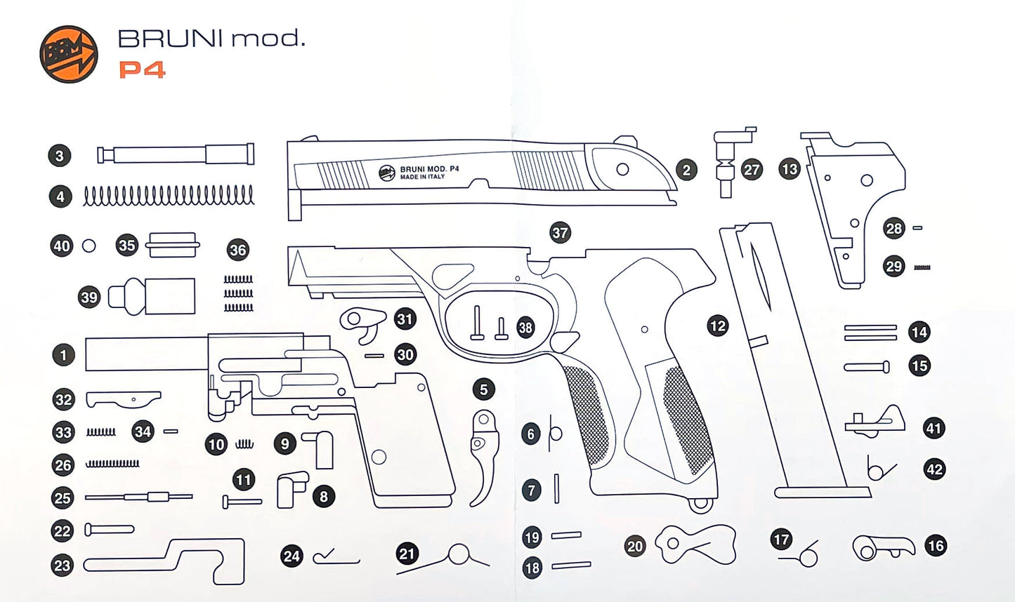 Bruni P4 Pistol (Cal.8 - BFG - BLUE - 2600)