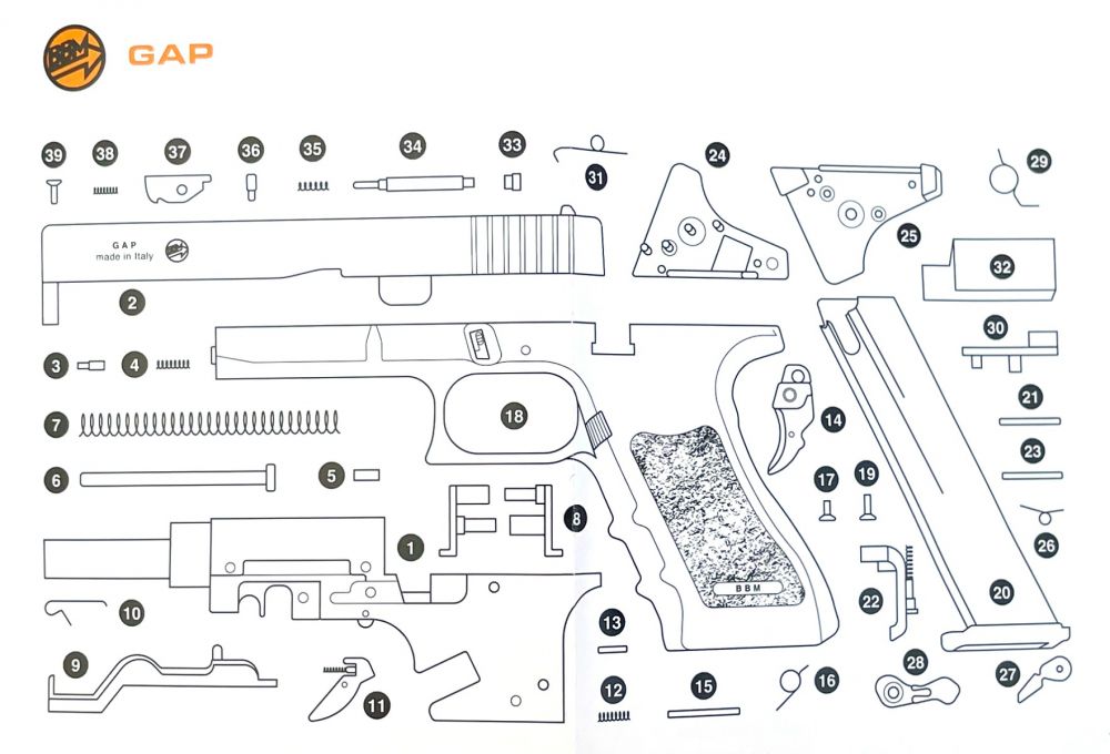 Bruni GAP Pistol (Cal.8 - BFG - Two Tone Blue - 1400)