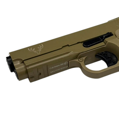 Huntsman 3.8 Hi-Capa Gas Blowback Pistol with Pistol Case (Metal Slide - ABS Body - Tan - HG2)