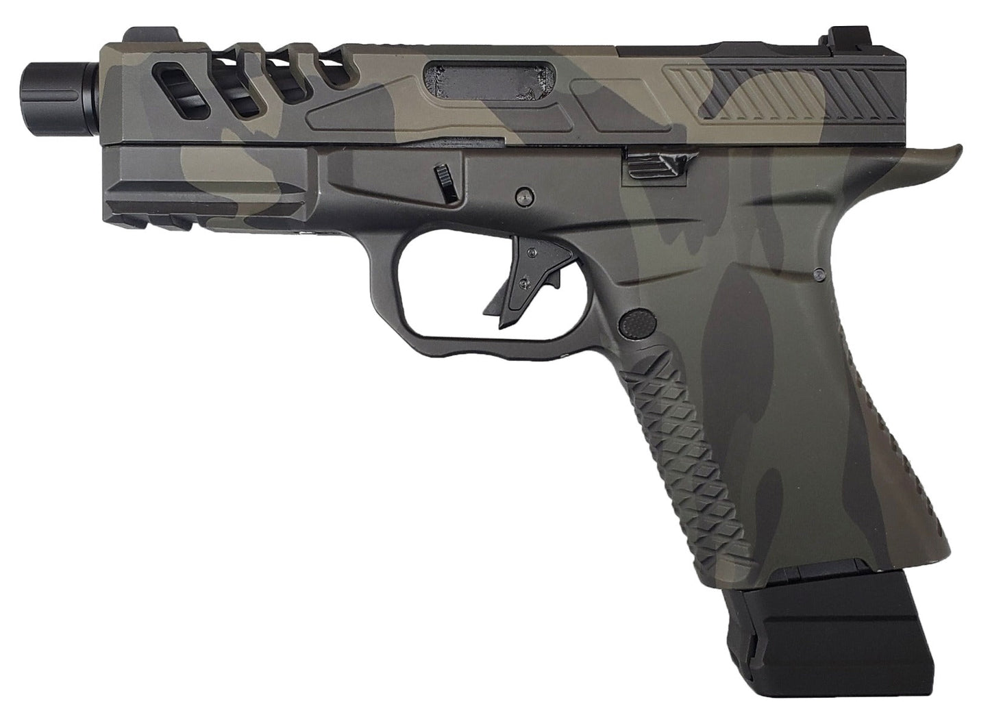F1 Firearms BSF19 Gas Blowback Pistol by EMG/APS (Green Gas - Full Metal - Black Multicam - BSF-19BKMC-T)