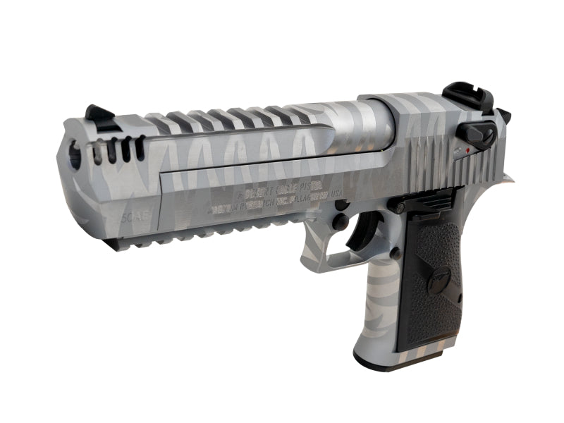 Magnum Research Inc. Desert Eagle Custom Tiger Stripe Silver  L6 50AE GBBP (950524 - Licensed by Cybergun - Made by WE - Silver)