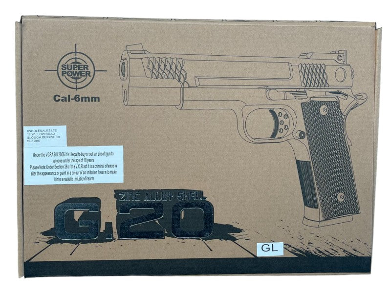 Galaxy G20 Spring Metal Pistol (G20 - Gold)