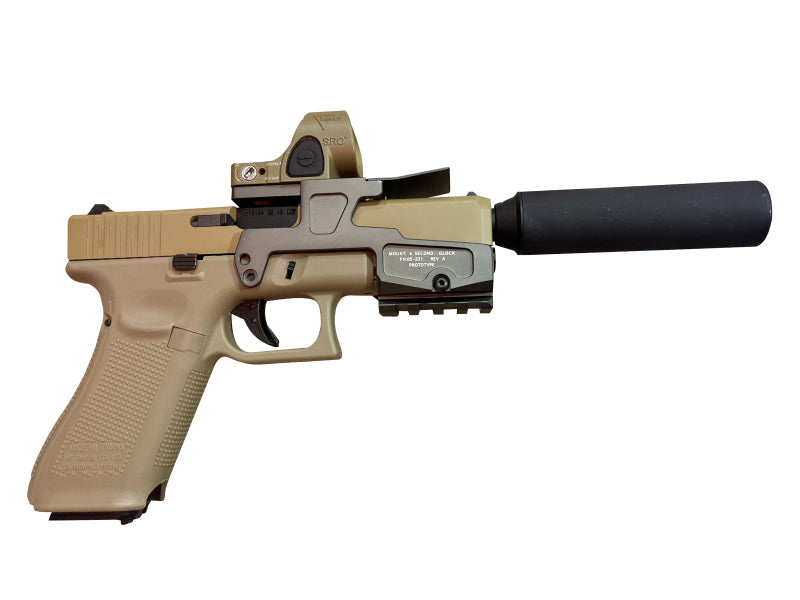 WE 17 Series Gen 5 GBBP (Tan) with RMR, Suppressor and Mount