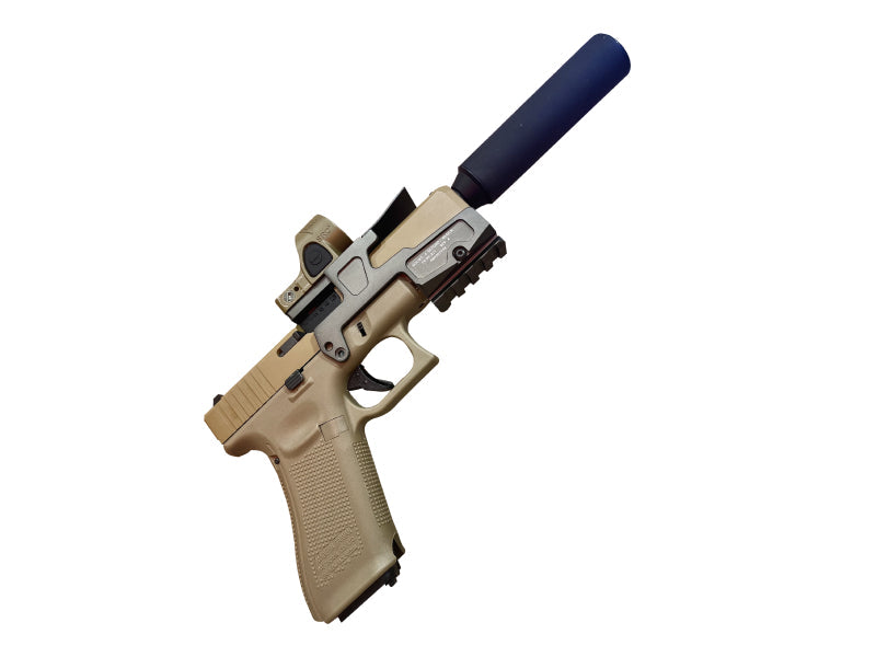 WE 17 Series Gen 5 GBBP (Tan) with RMR, Suppressor and Mount