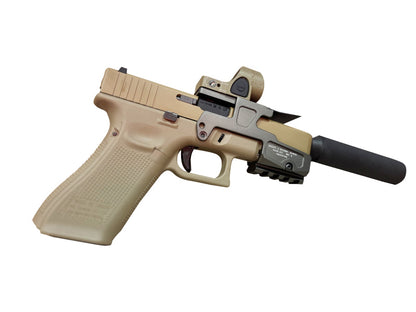 WE 17 Series Gen 5 GBBP (Tan) with RMR, Suppressor and Mount