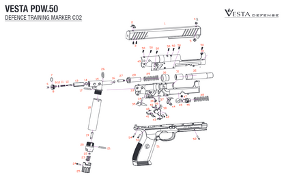Borner PDW50 0.50 Paintball Pistol (Co2 Powered by Vesta Defense)