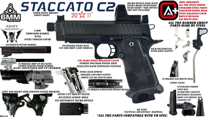 Staccato Licensed C2 Compact 2011 Gas Blowback T8 Airsoft Pistol (R612A)