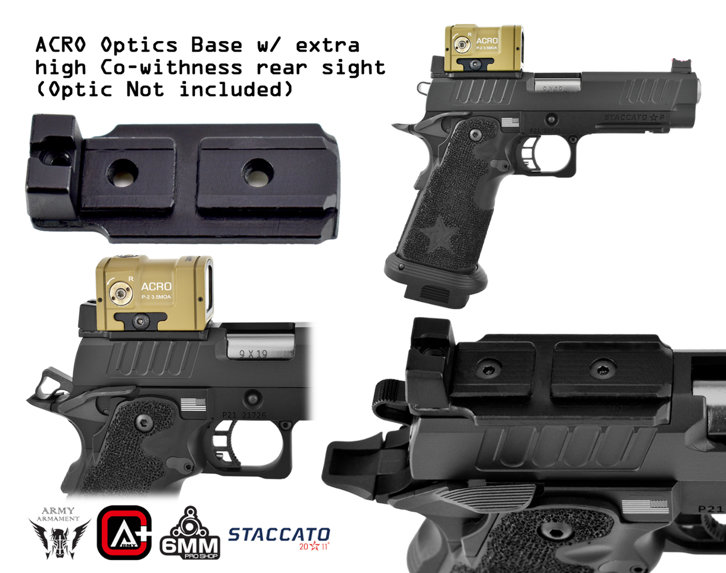 Staccato Licensed P 2011 Gas Blowback T8 Airsoft Pistol (R611-3A)