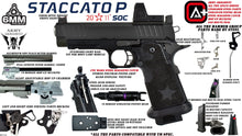Staccato Licensed P 2011 Gas Blowback T8 Airsoft Pistol (R611-3A)