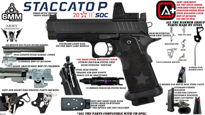 Staccato Licensed P 2011 Gas Blowback T8 Airsoft Pistol (R611-3A)