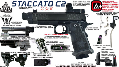 Staccato Licensed C2 COMP SOC 2011 Gas Blowback T8 Airsoft Pistol (R612-4A)