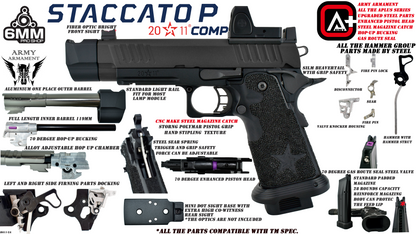 Staccato Licensed P New Version with Comp Gas Blowback Airsoft Pistol (R611-2A)