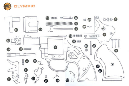 Bruni Revolver Olympic 38 (Cal.380 - BFG - Black - 300)