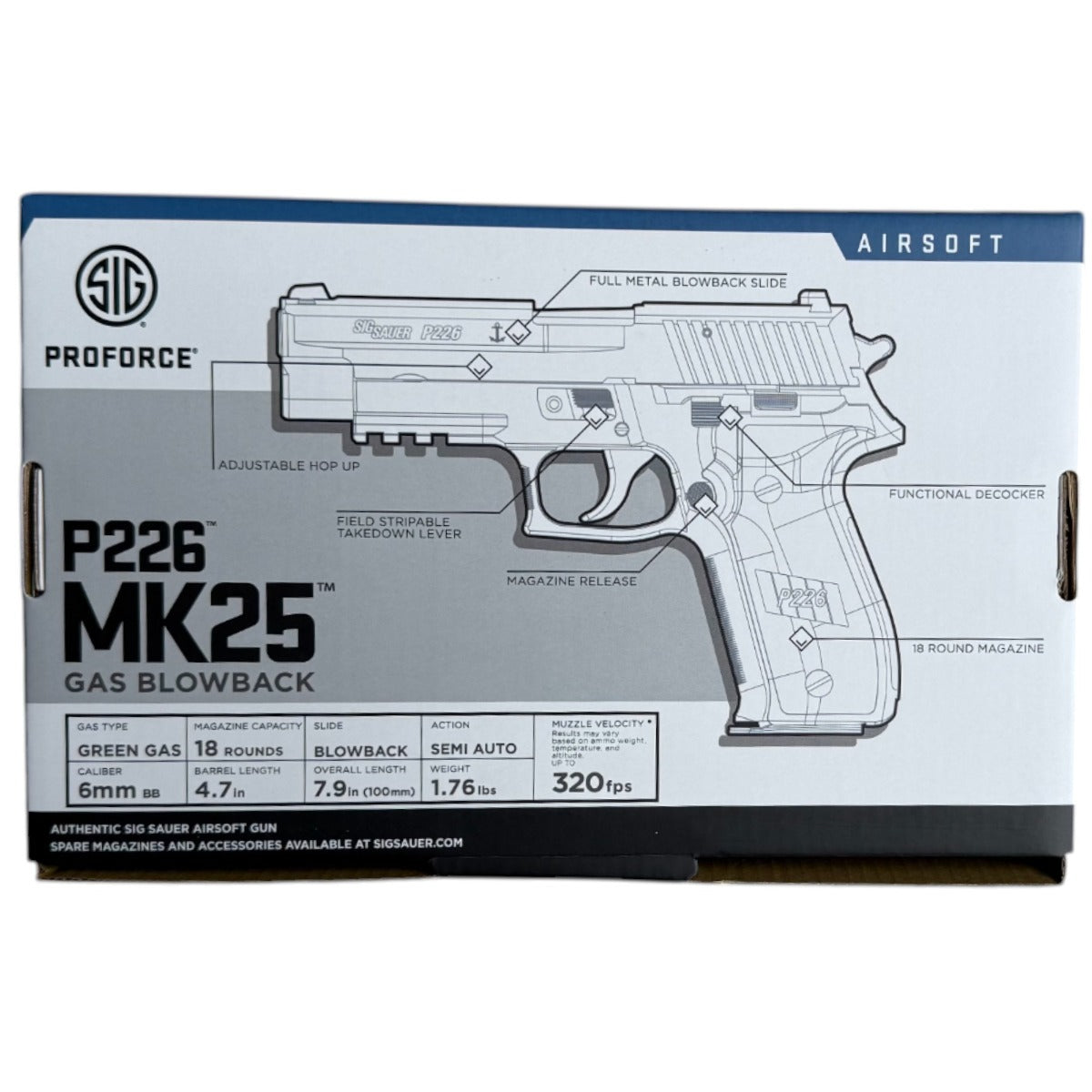 SIG Sauer ProForce P226 MK25 Gas Blowback Pistol (AIR-PF-MK25)
