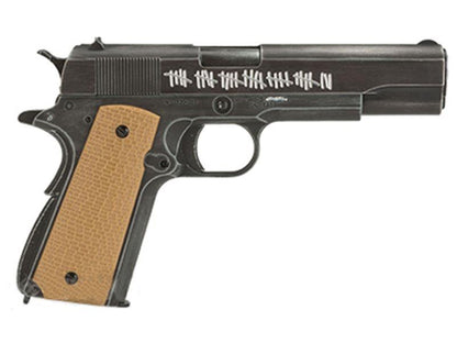 Armorer Works Custom "Molon Labe" 1911A1 Gas Blowback Pistol (Full Metal - Tan Grips - AW-NE2001)