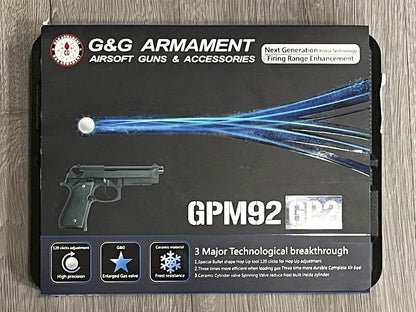 G&G GPM92 GP2 Gas Blowback Pistol (Black - GAS-M92-GP2-BBB-ECM)