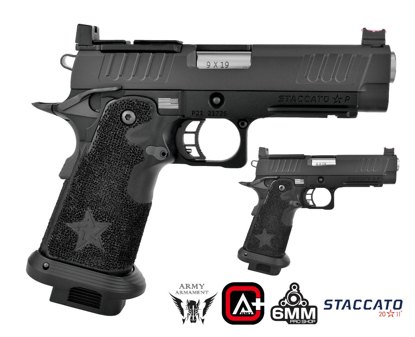 Staccato Licensed P 2011 Gas Blowback T8 Airsoft Pistol (R611-3A)