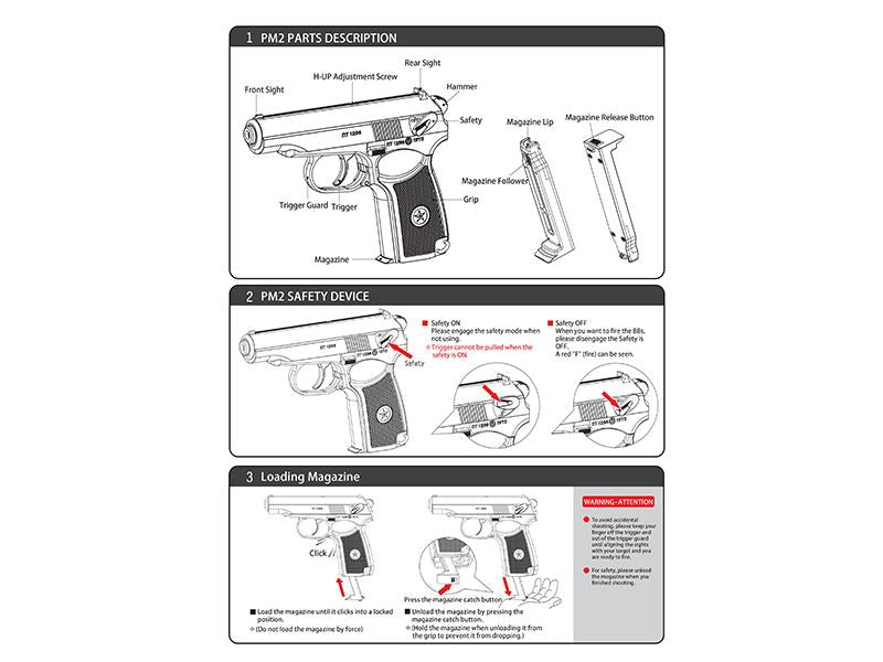 ICS PM2 Makarov Non-Blowback with Silencer (Co2 Powered - Black - BLE-002-SB)