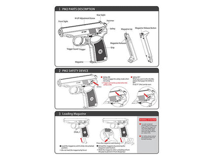 ICS PM2 Makarov Non-Blowback with Silencer (Co2 Powered - Black - BLE-002-SB)