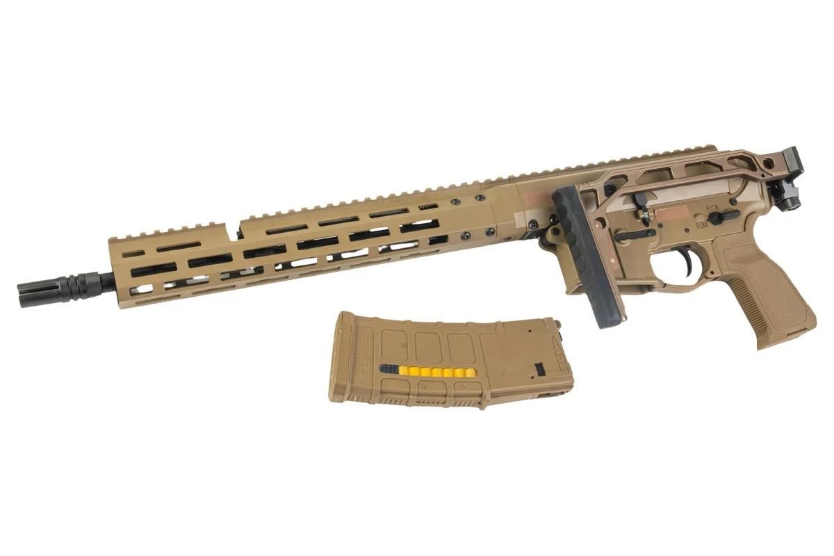 [Pre-Order] Double Eagle 13.9 DWS-180 w/ Folding Stock - Gas Blowback Rifle (MWS System / Steel Bolt - G107C-02 TAN)