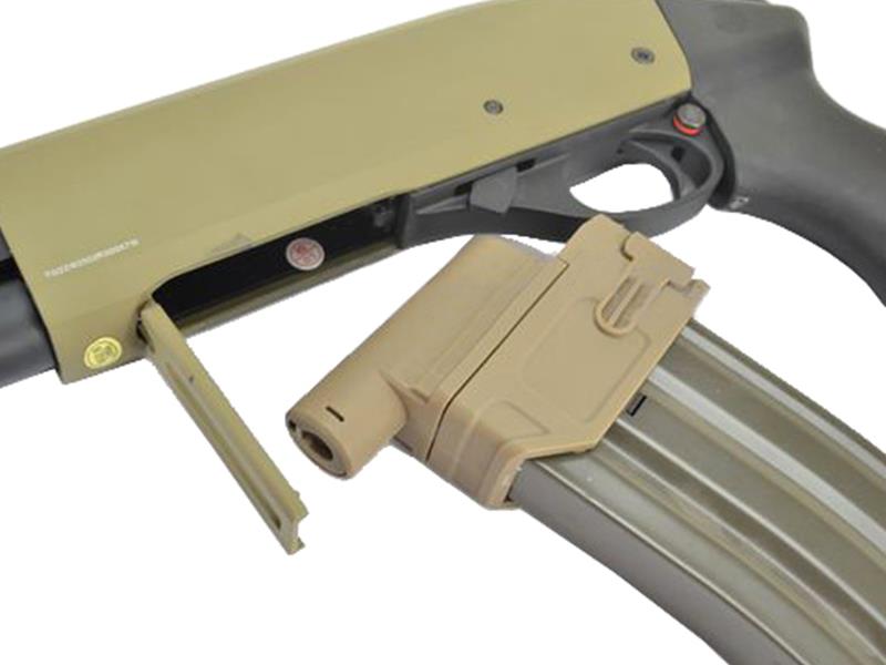 Battleaxe M870 Shotgun to M4 Magazine Adaptor for M870 Shotguns (Tan)
