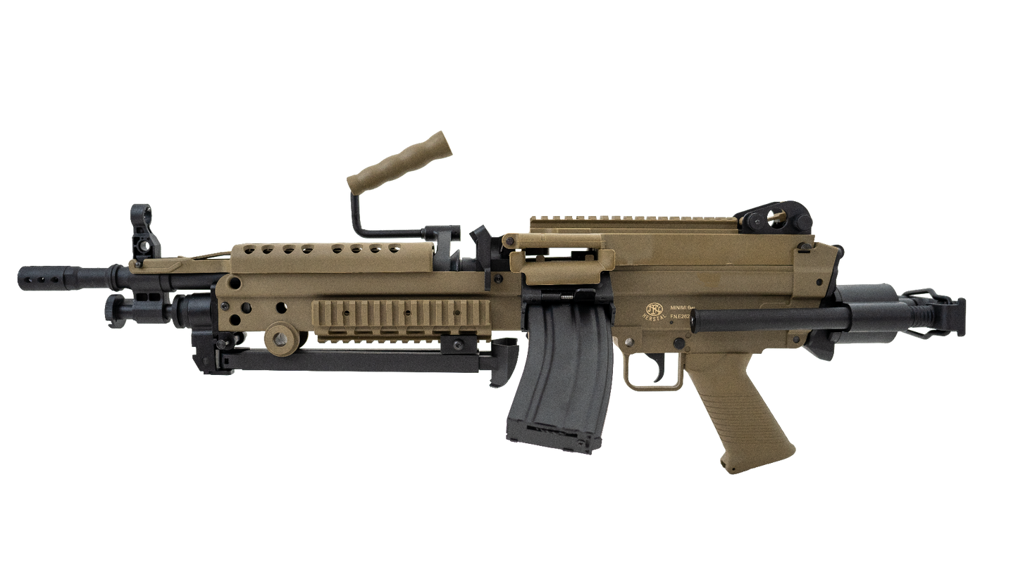 FN Hersal Minimi M249 Para Sports Line AEG (Electronic Trigger - Battery and Charger Inc. - Tan - 200842)