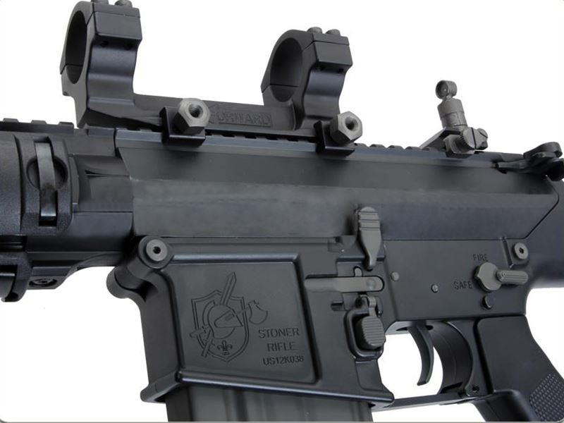 Ares - SR-004E SR25 Carbine (Locked to semi EFCC) DMR AEG (with Scope Mounts) (ARES-SR-004E)(Black)(400fps)