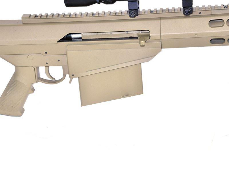 Galaxy - M82A1 Bolt Action Sniper Rifle with Scope and Bipod (Tan - G31CD)