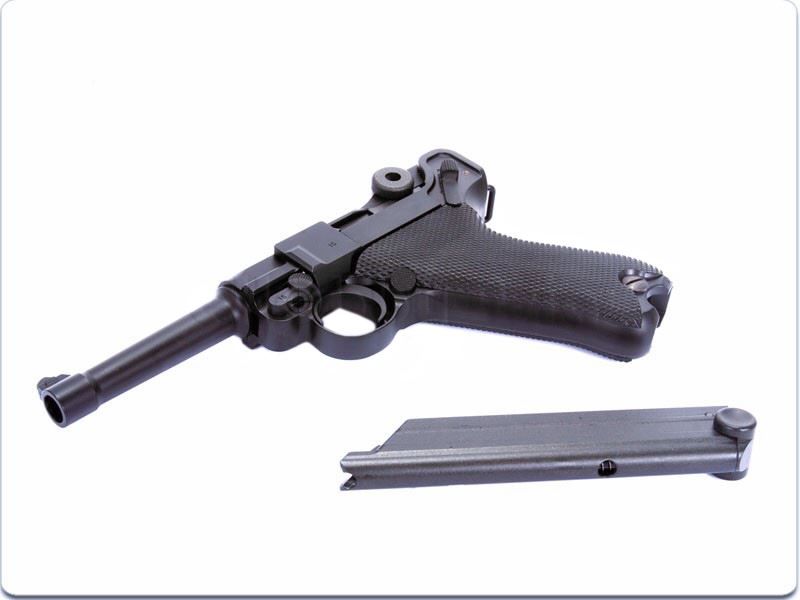 WE P08 Gasbb Pistol (4 inch - S - Full Metal - Black)