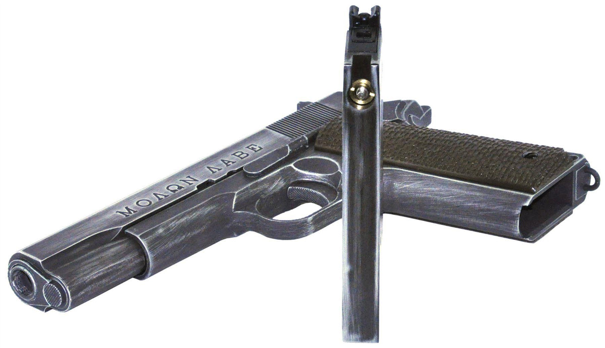 Armorer Works Custom "Molon Labe" 1911 Gas Blowback Pistol (Full Metal -Brown Grips - AW-NE2002)