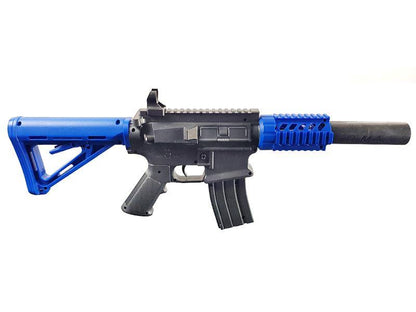 Golden Hawk M4 Rifle with Inbuilt Mock Silencer (Spring Powered - Blue)