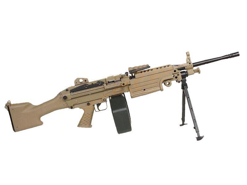 FN Herstal Minimi M249 MK2 with Sound Control Drum Magazine (Hard Stock - AK-249-MK2 - Tan)