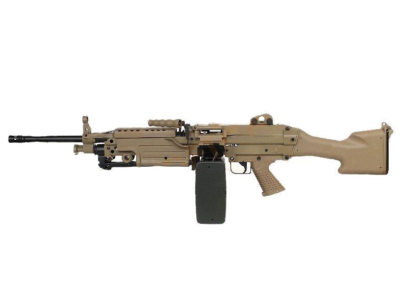 FN Herstal Minimi M249 MK2 with Sound Control Drum Magazine (Hard Stock - AK-249-MK2 - Tan)