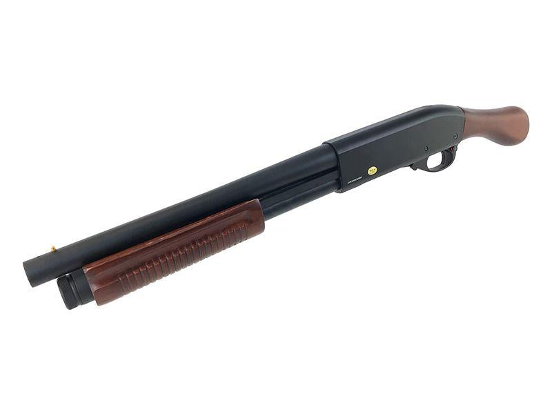 Golden Eagle M870 Sawed-Off Tri-Shot Gas Pump Action Shotgun (Real Wood - Black - 8877RW - V2)
