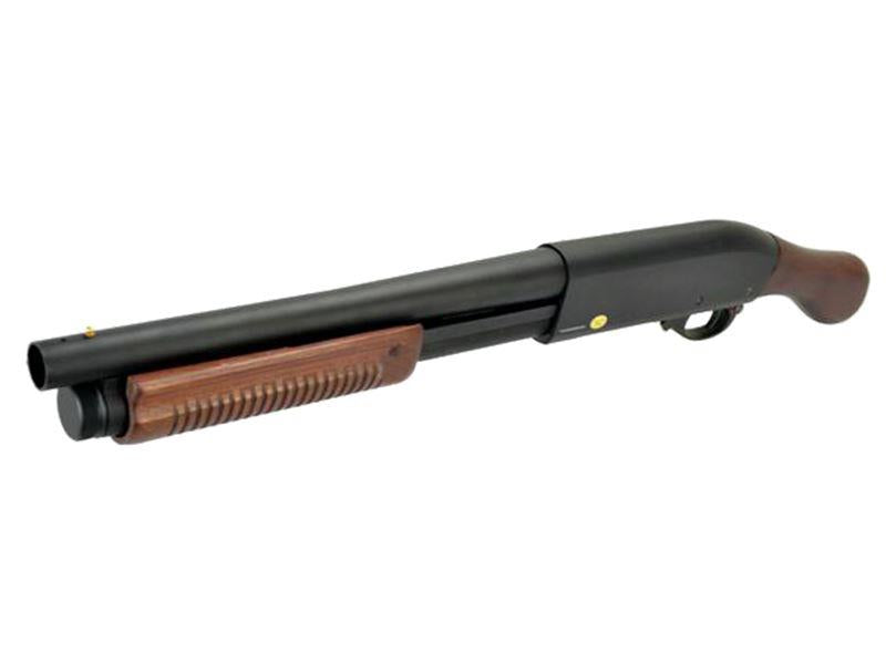 Golden Eagle M870 Sawed-Off Tri-Shot Gas Pump Action Shotgun (Real Wood - Black - 8877RW - V2)